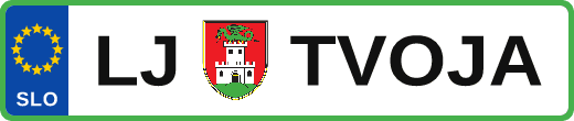Izbrani del oznake — primer slovenske registrske tablice